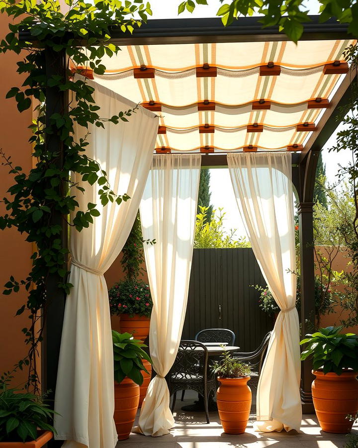 Pergola with Draped Fabrics