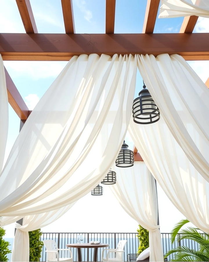 Pergola with Drapes for a Breezy Retreat