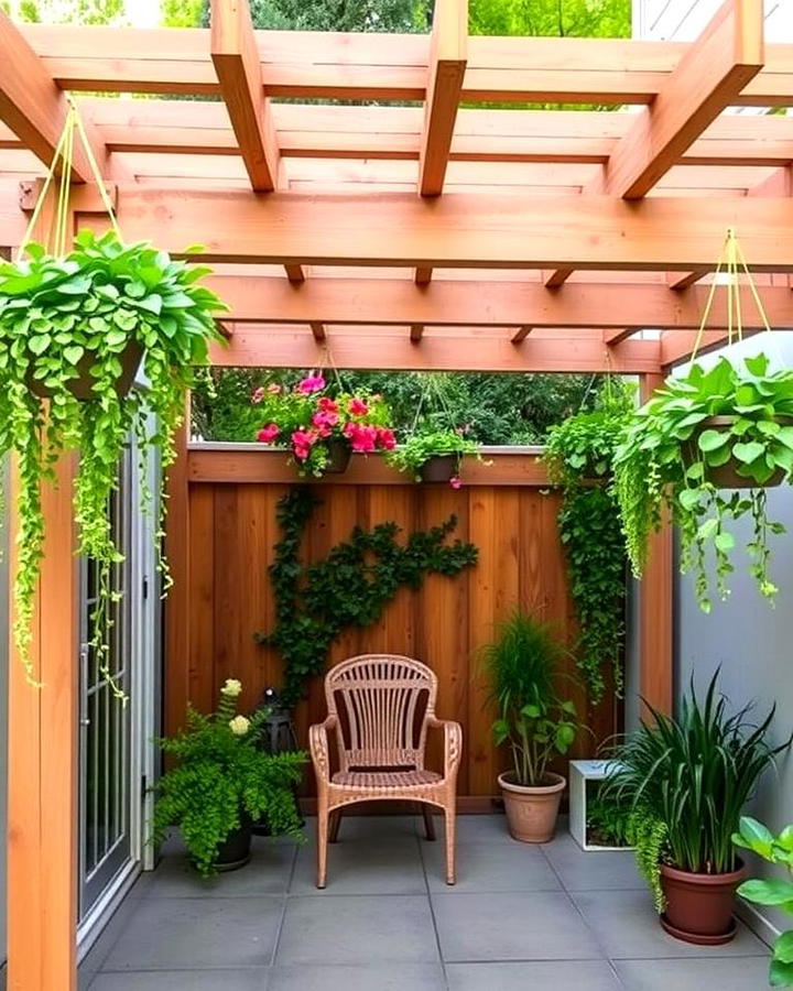 Pergola with Hanging Planters