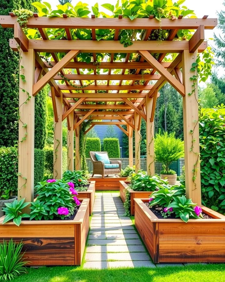 Pergola with Planter Boxes