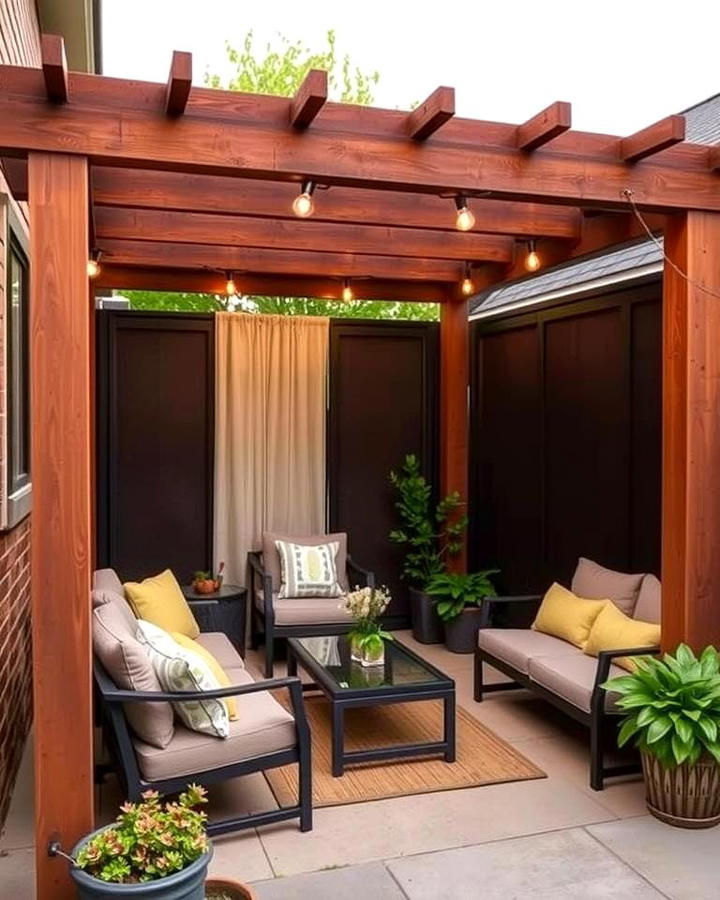 Pergola with Privacy Screens