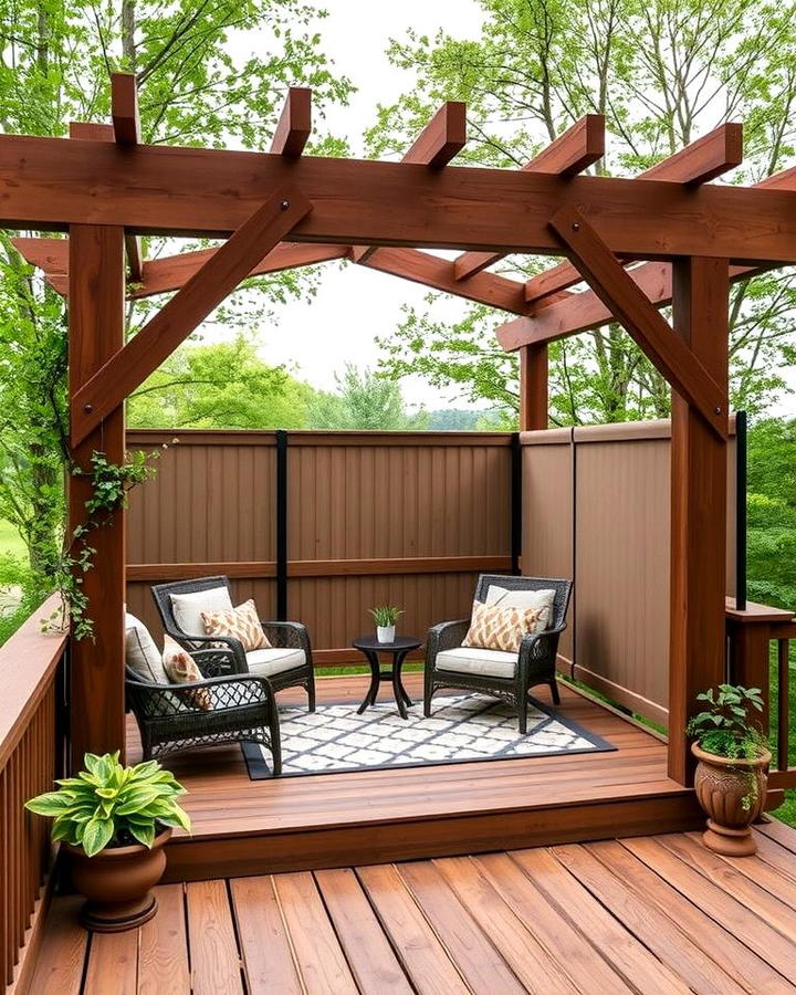 Pergola with Privacy Screens