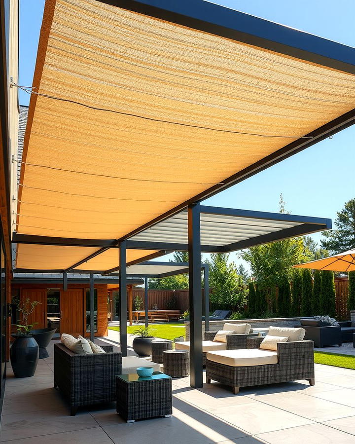 Pergola with Retractable Fabric