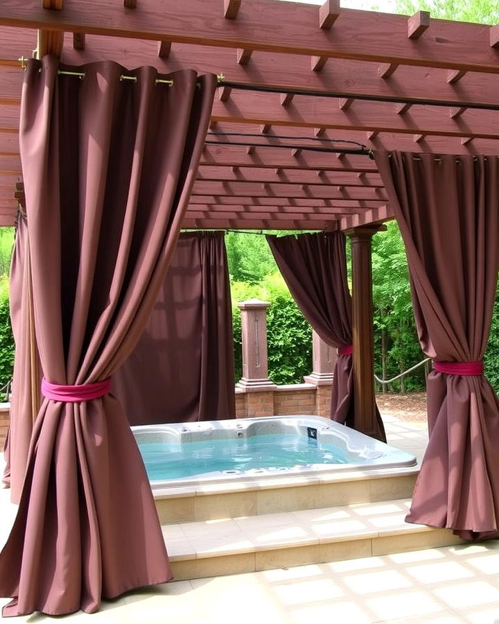 Pergolas with Drapes for Versatile Privacy