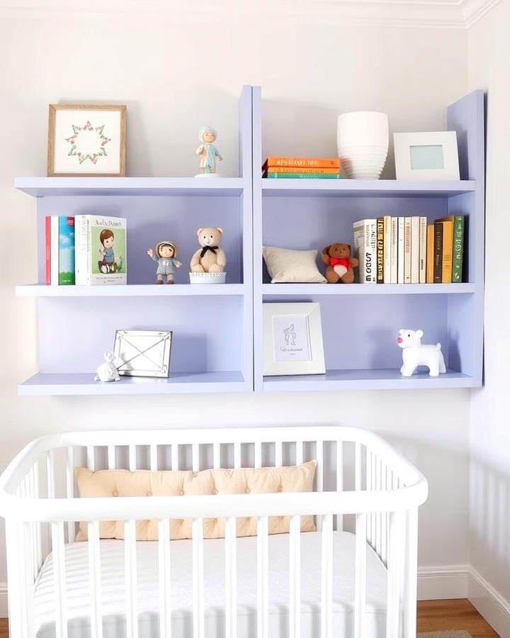 Periwinkle Shelving for Practical Elegance