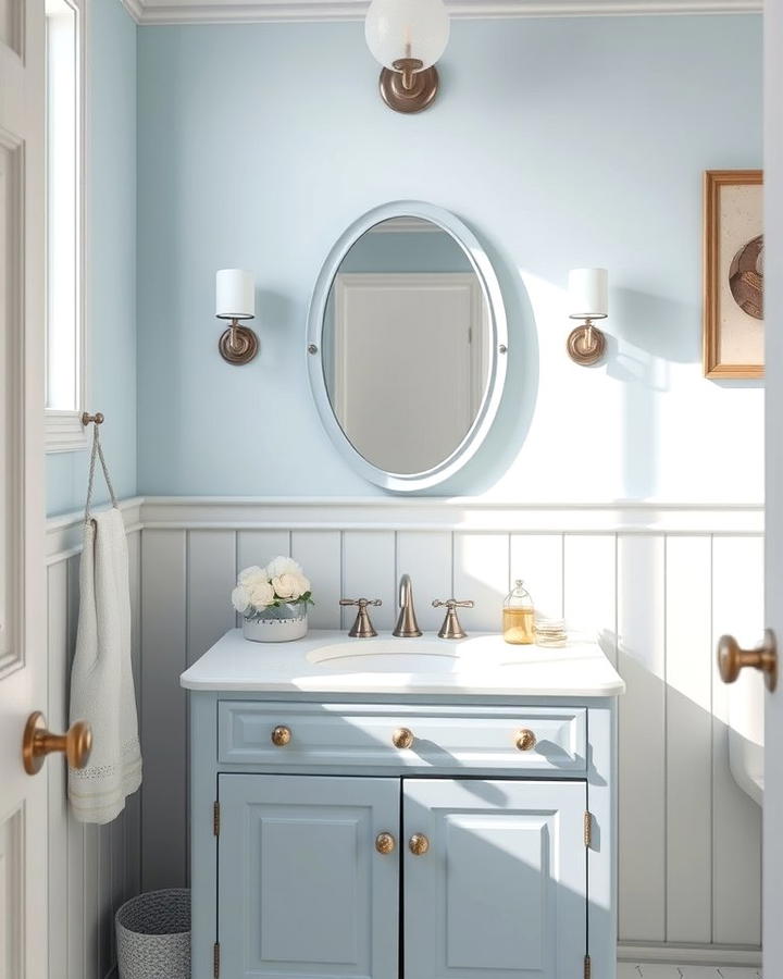 Periwinkle Vanity with Glass Knobs