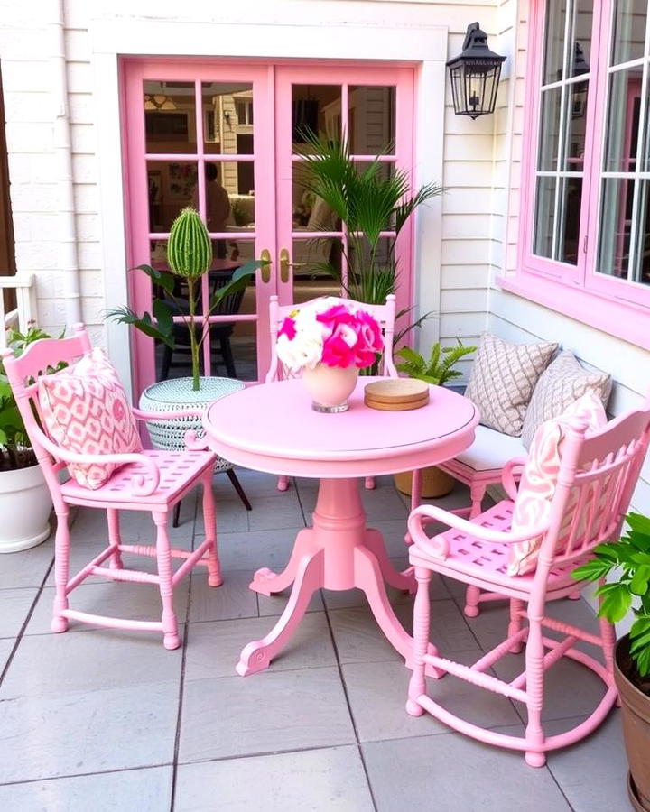 Pink Accented Garden Furniture