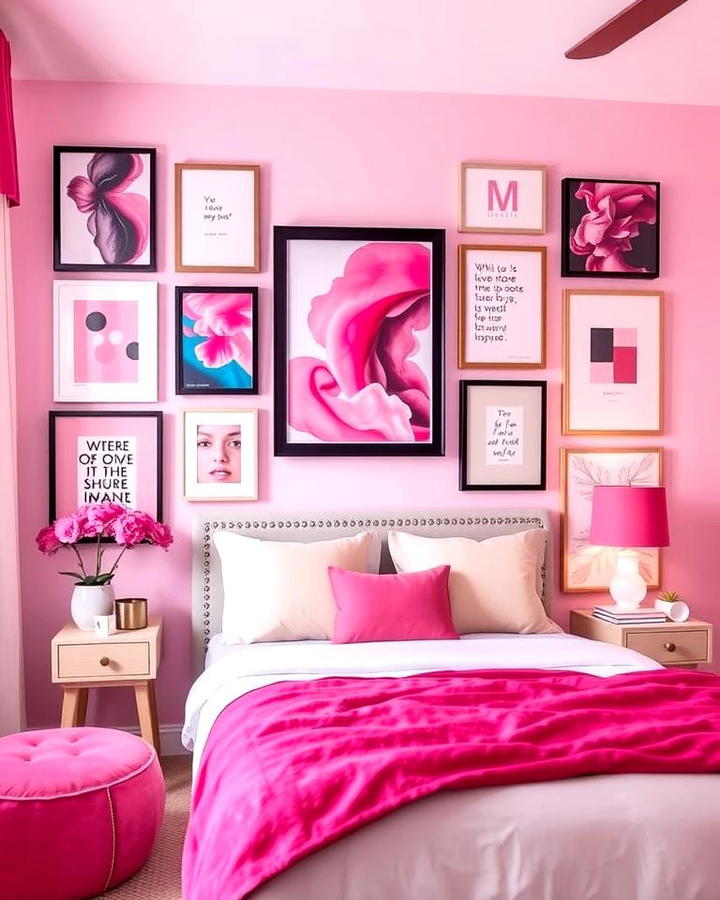 Pink Art Gallery Wall