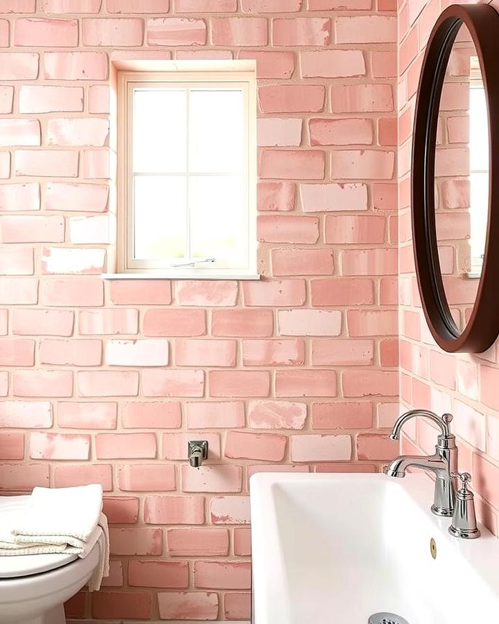 Pink Brick Tiles for a Rustic Charm