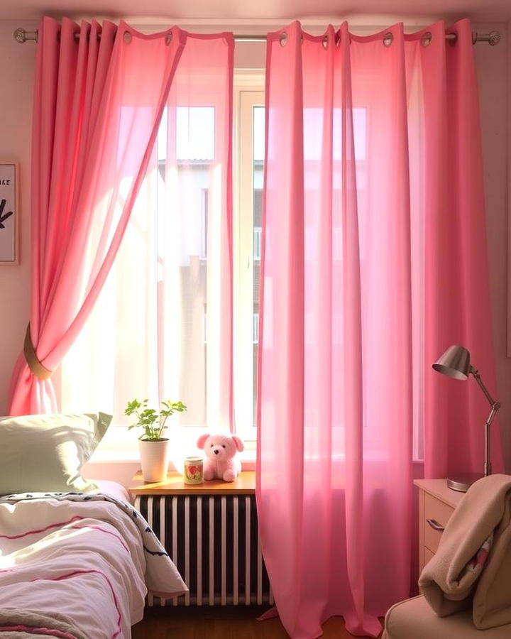 Pink Curtains for Soft Light