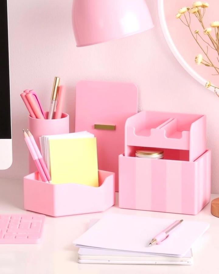 Pink Desk Accessories for Organization