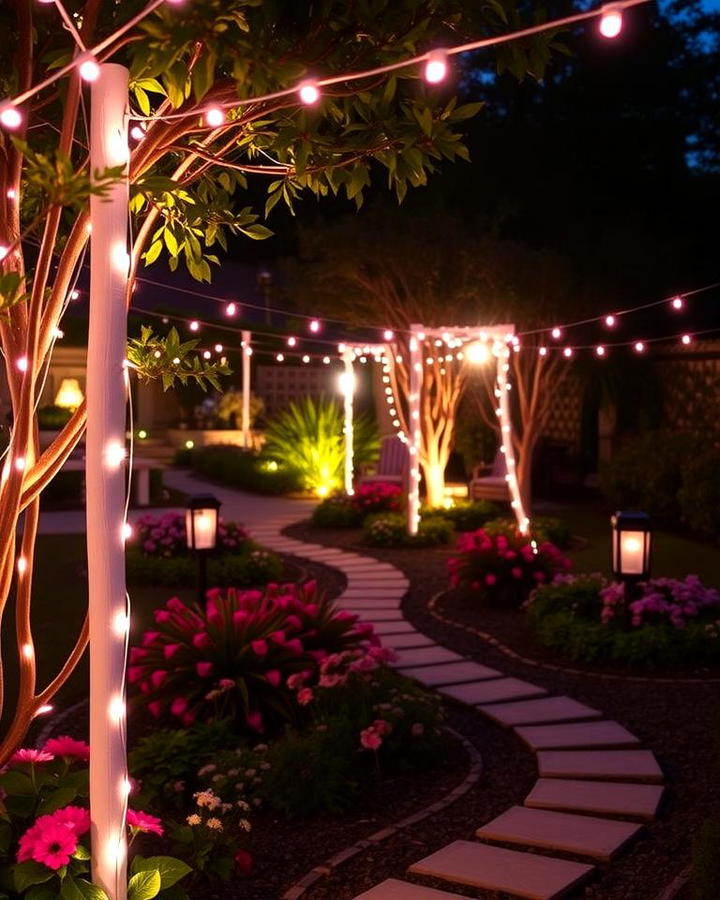 Pink Garden Lighting