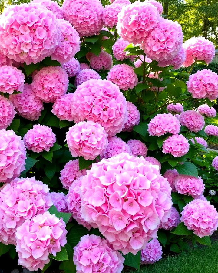 Pink Hydrangea Clusters