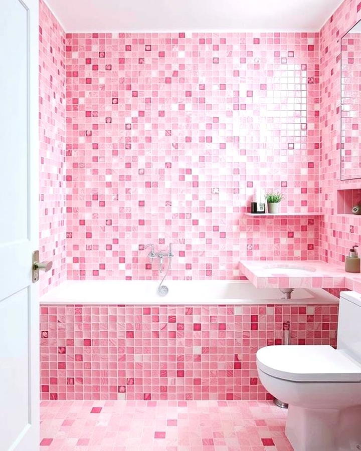 Pink Mosaic Tiles for a Textured Appeal