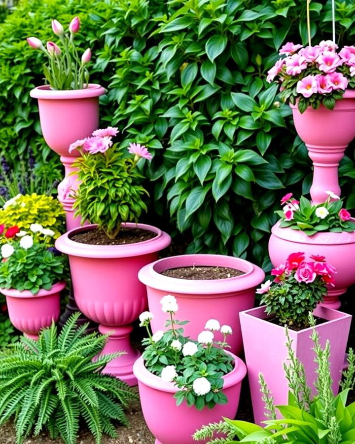 Pink Outdoor Planters