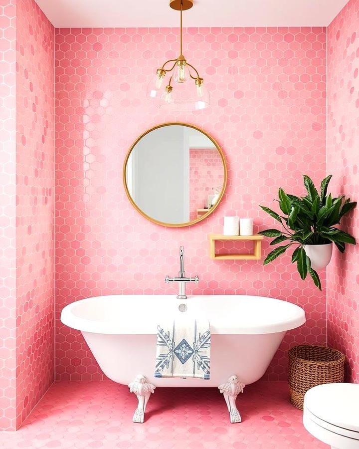 Pink Penny Tiles for a Playful Design