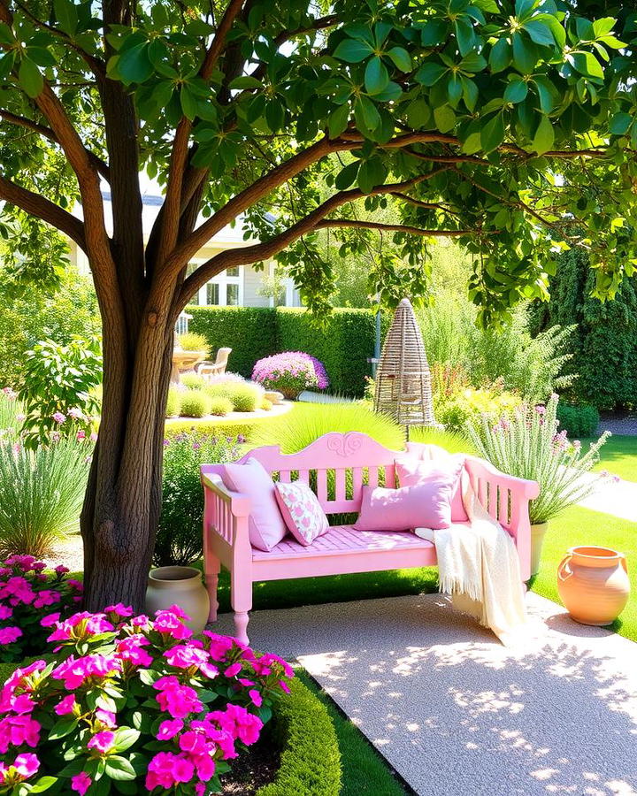 Pink Themed Garden Benches