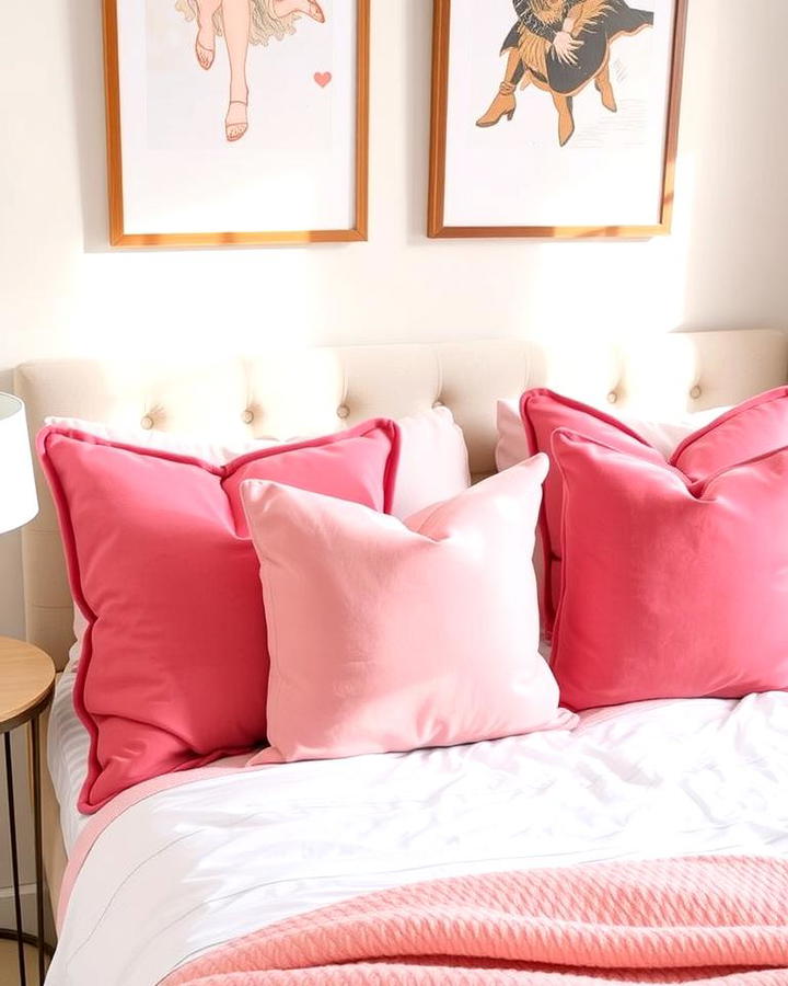 Pink Velvet Throw Pillows