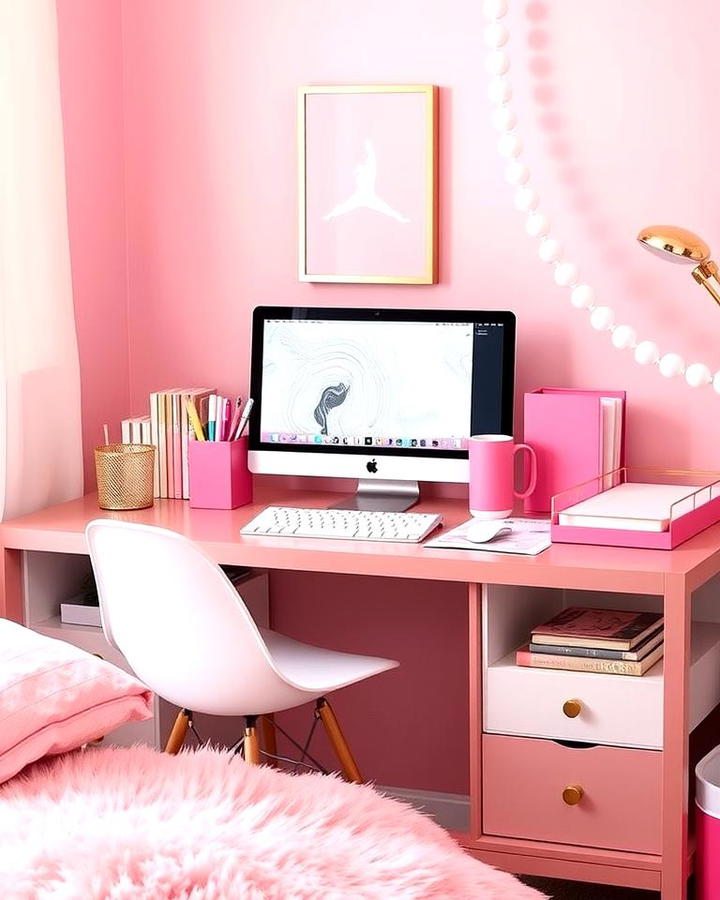 Pink and Gold Desk Accessories for a Glam Touch