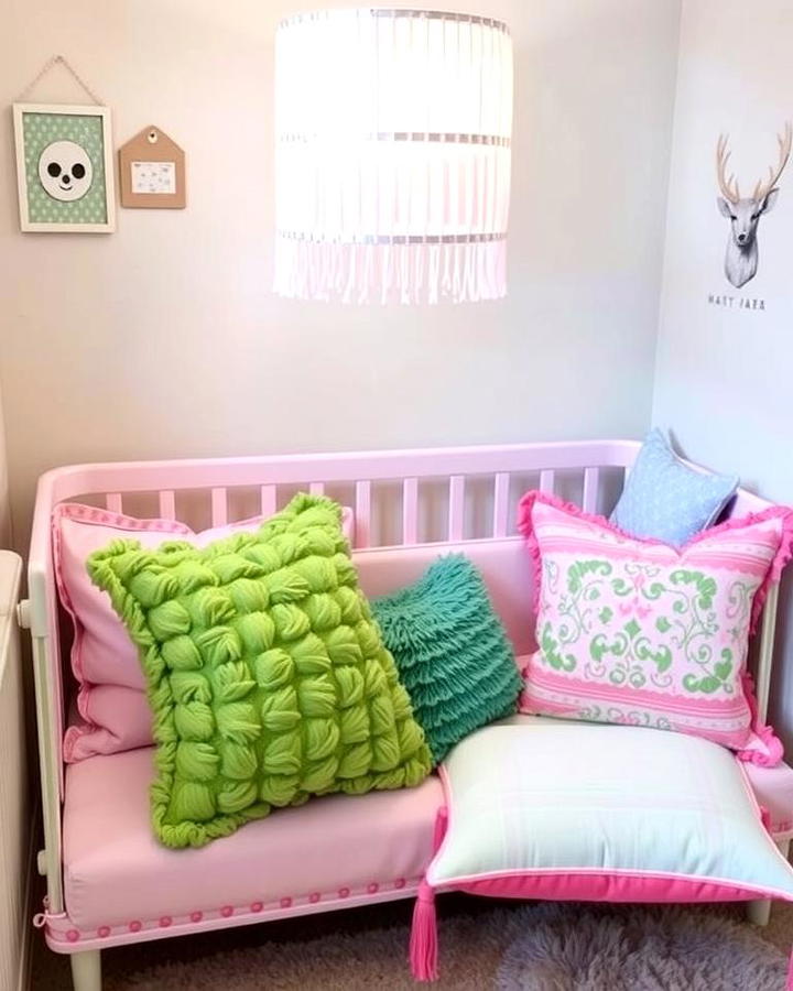 Pink and Green Cushions