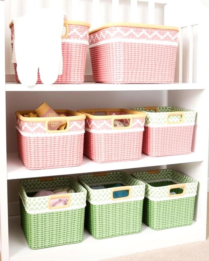 Pink and Green Storage Baskets