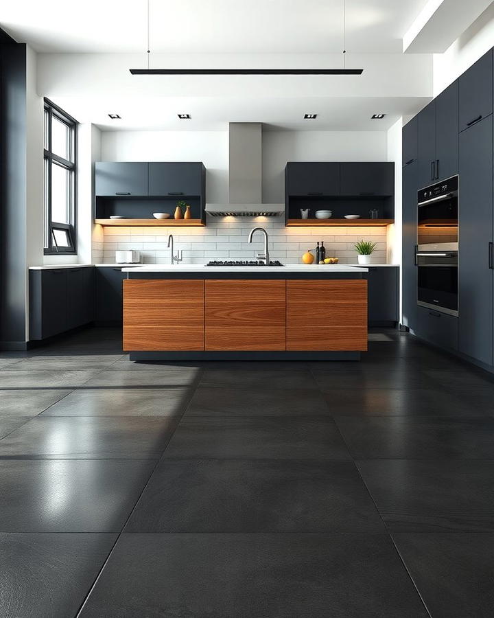 Polished Black Concrete for an Industrial Edge