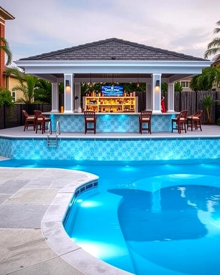 Pool with Built In Bar