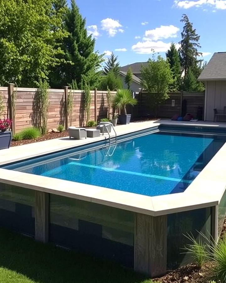 Pool with Glass Paneling