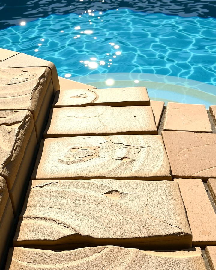 Poolside Flagstone Steps