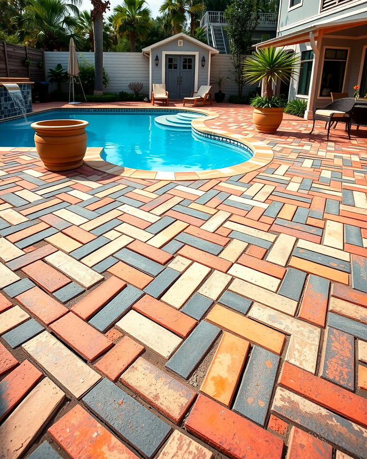 Poolside Herringbone Elegance