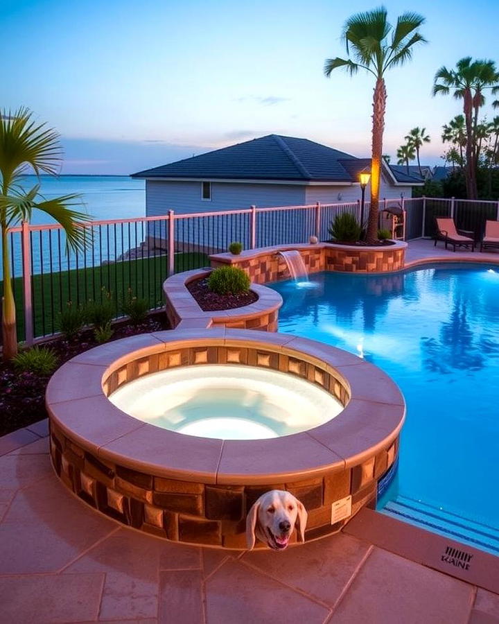 Poolside Sunken Hot Tub