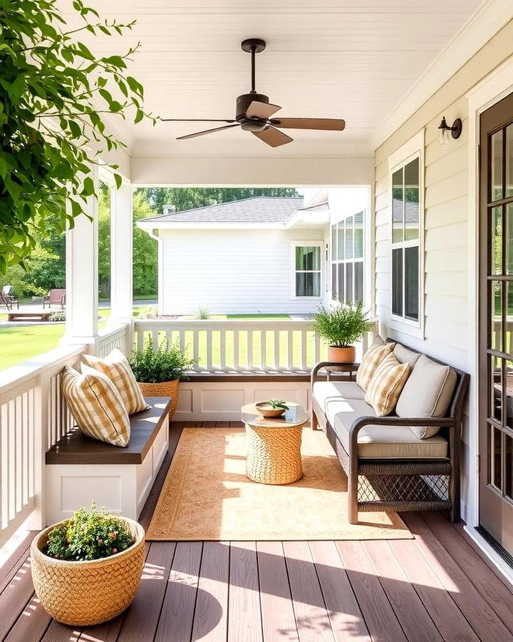 Porch with Built In Seating for Convenience