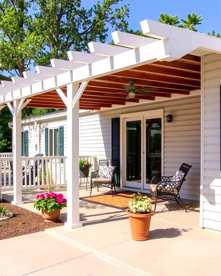 Porch with Pergola for Added Shade