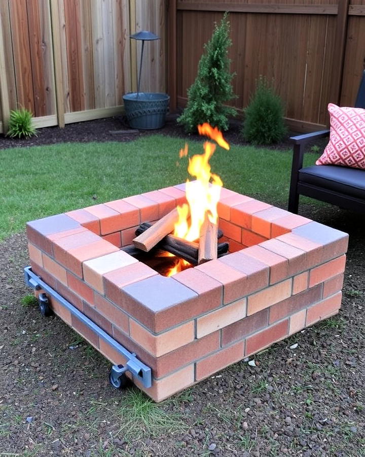 Portable Brick Fire Pit Design