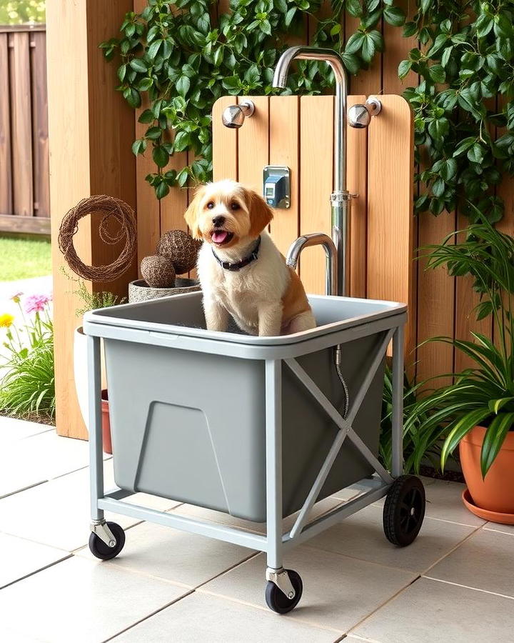 Portable Dog Wash Station with Wheels