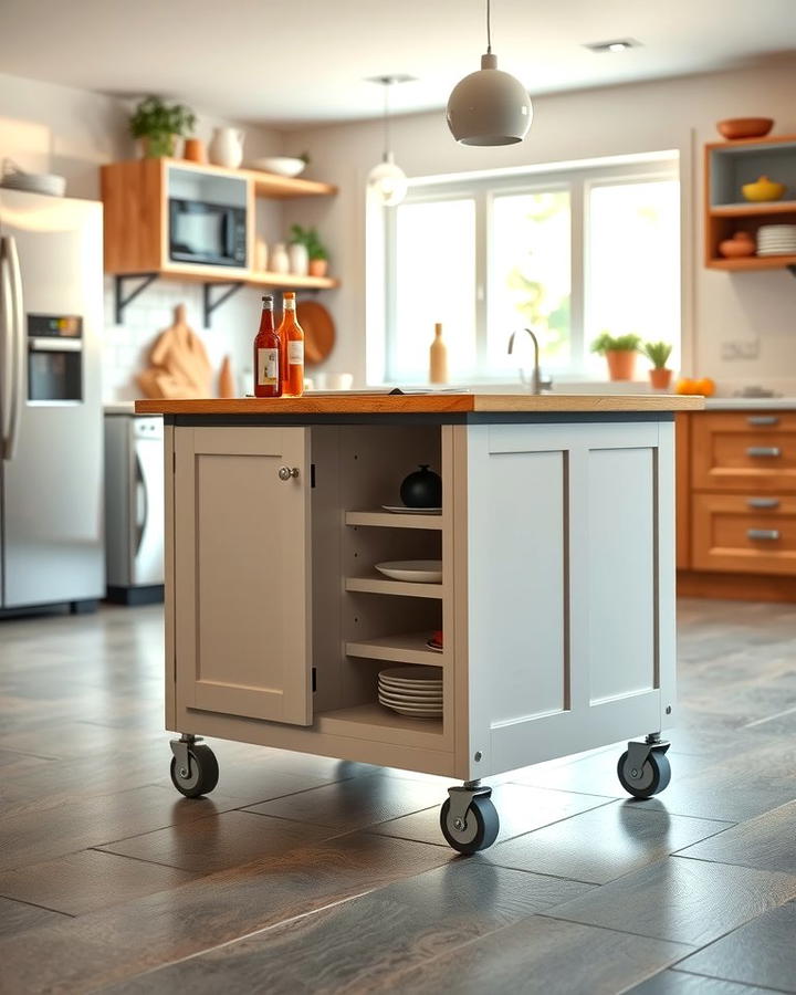 Portable Kitchen Island with Seating