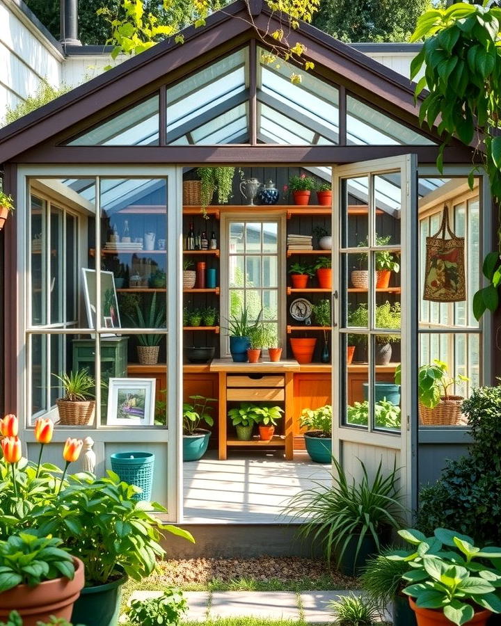 Potting Shed with Glass Panels