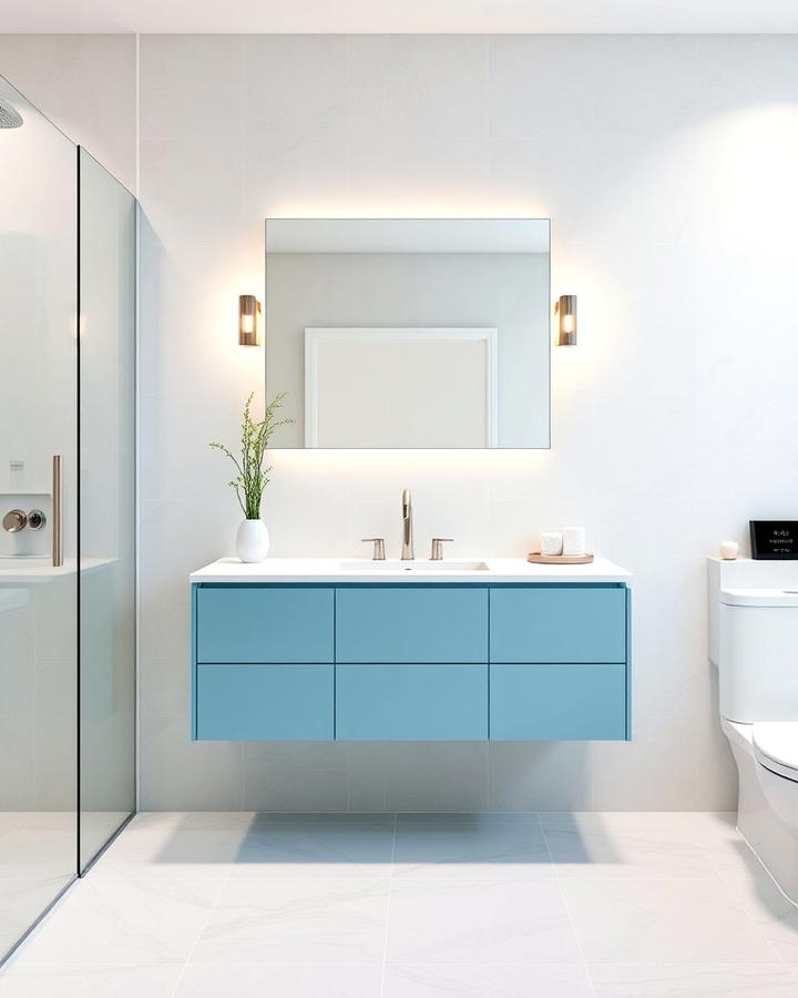 Powder Blue Floating Vanity