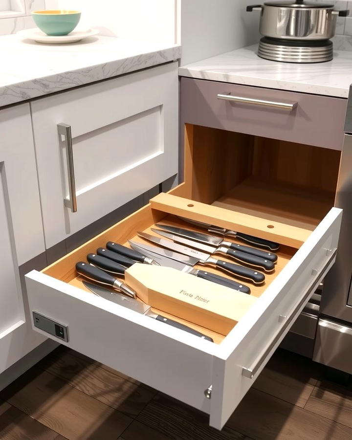 Pull Out Knife Storage Drawers