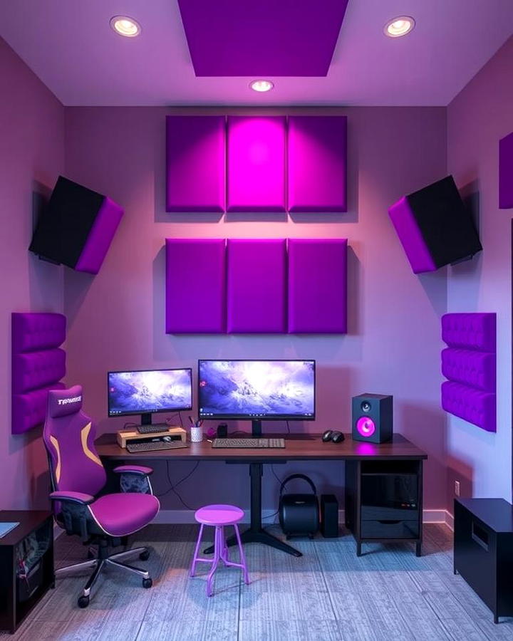 Purple Acoustic Foam Panels