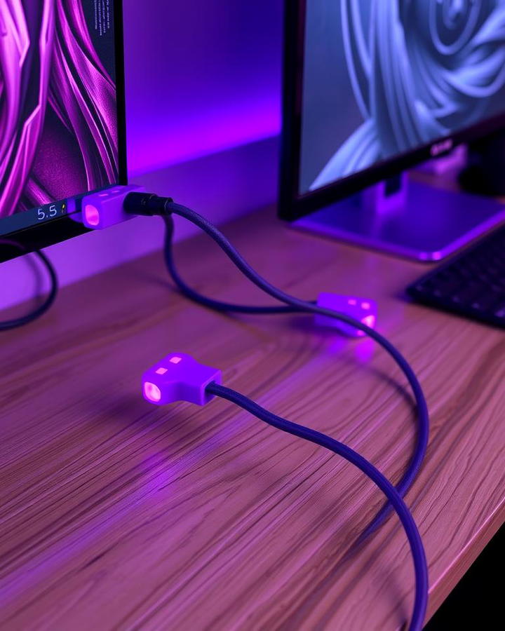 Purple Cable Management Clips