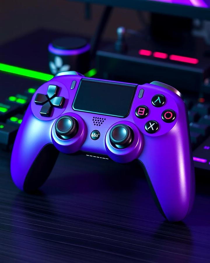 Purple Gaming Controller with Custom Grips