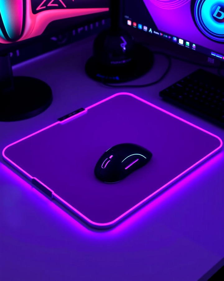 Purple Gaming Mousepad with RGB Edges