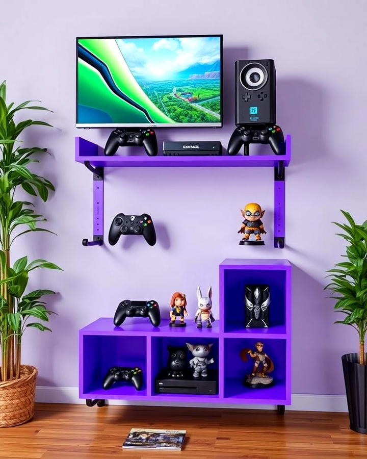 Purple Gaming Shelf for Accessories