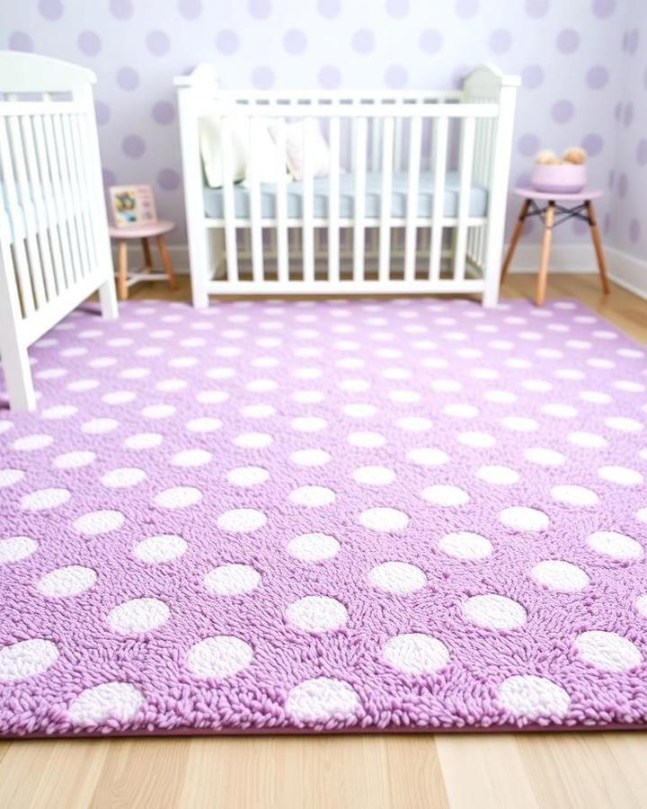 Purple Polka Dot Rug for Playful Charm