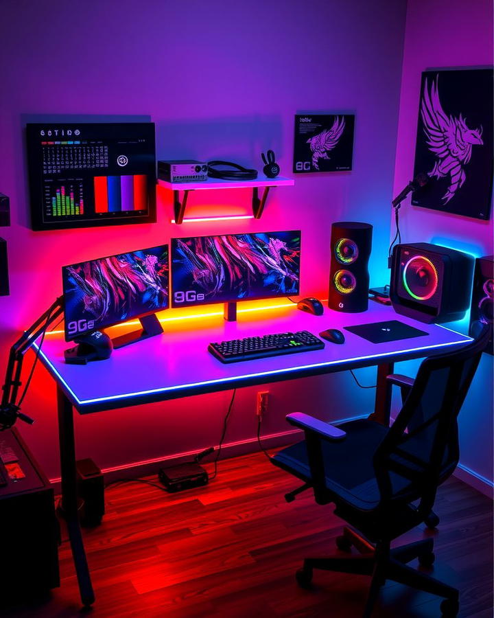 RGB Gaming Desk Setup