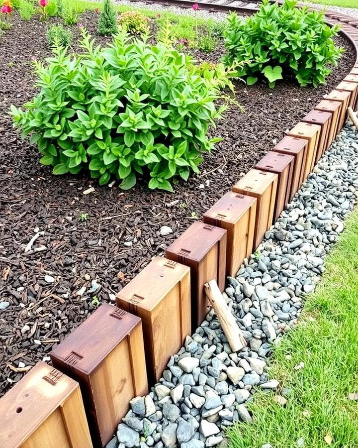 Railroad Tie Edging for Mulch