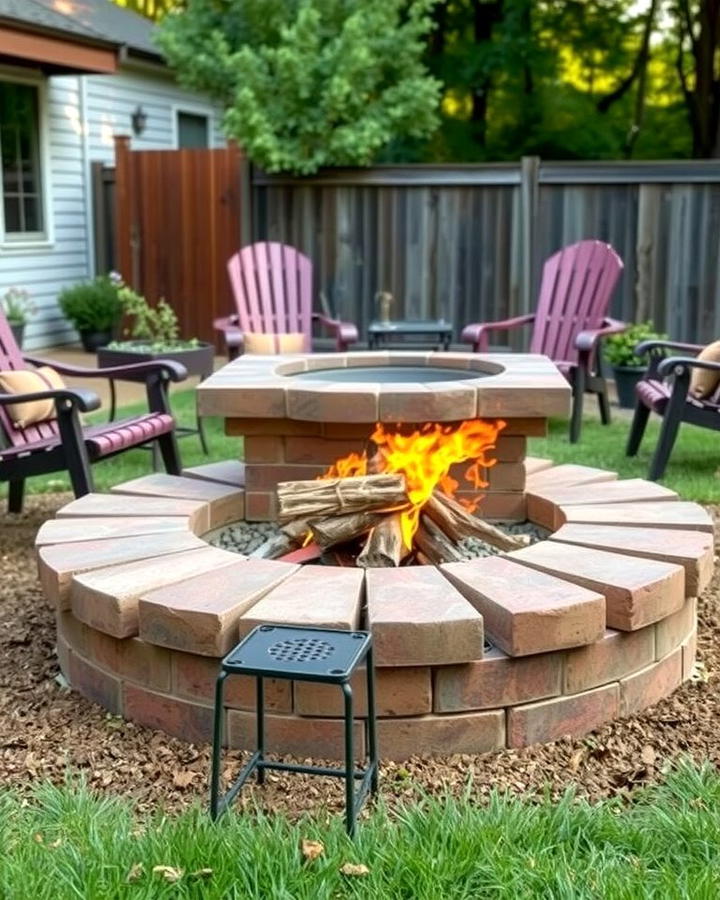 Raised Brick Fire Pit