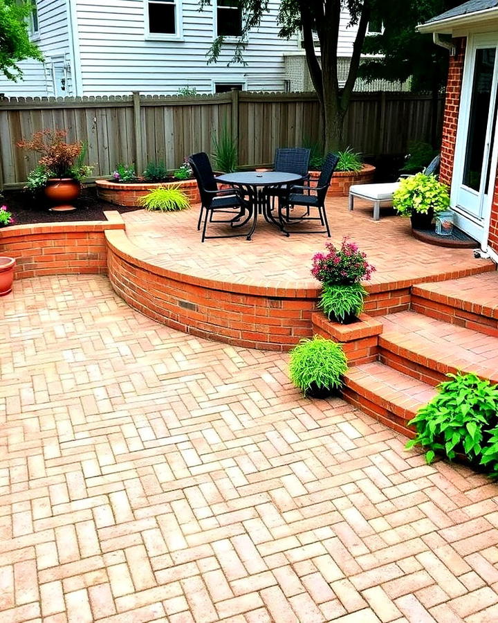 Raised Brick Patio Design