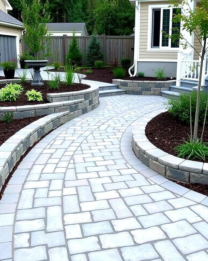 Raised Grey Paver Walkway